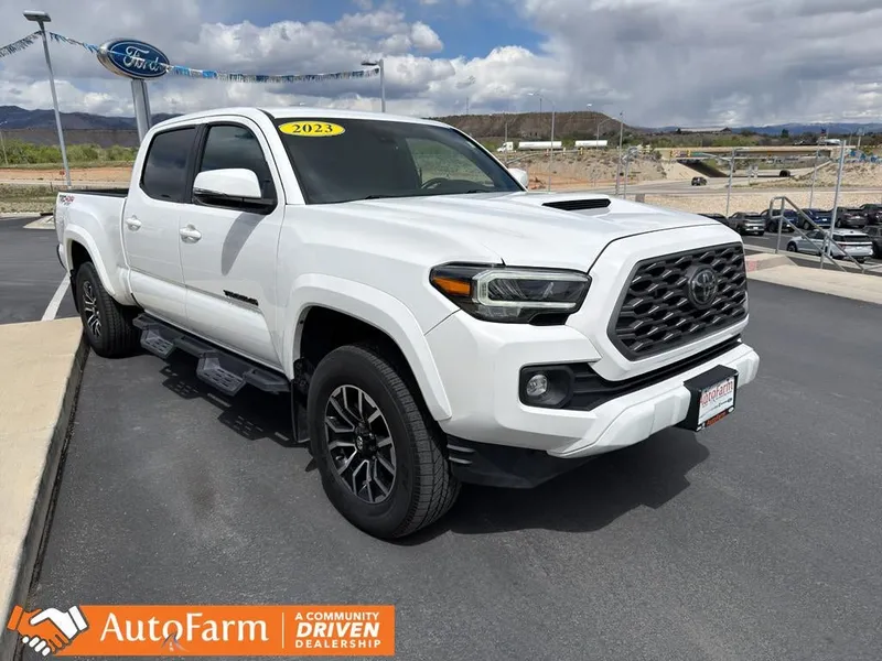 2023 Toyota Tacoma TRD Sport in Ice Cap — front three-quarter view