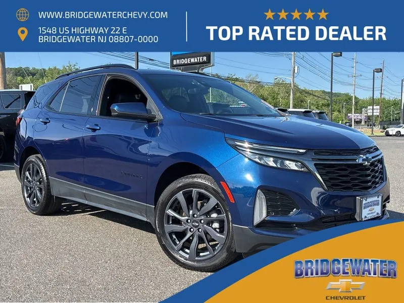 2023 Chevrolet Equinox RS in Blue Glow Metallic — front three-quarter view