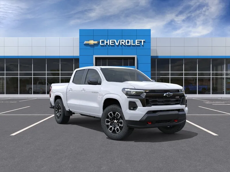 2026 Chevrolet Colorado Z71 in Summit White — front three-quarter view