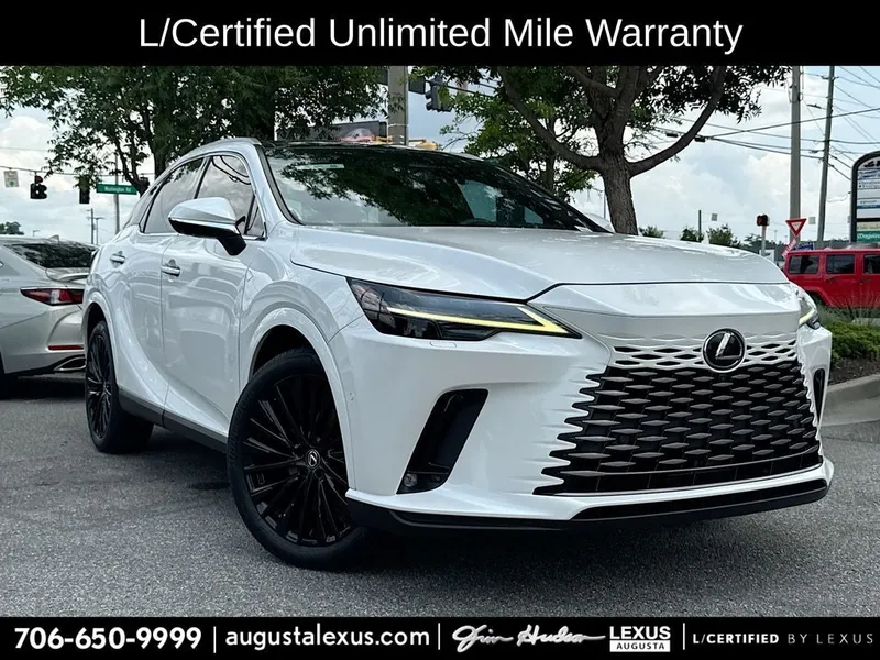 2023 Lexus RX 350 Luxury L/CERTIFIED in Eminent White Pearl — front three-quarter view