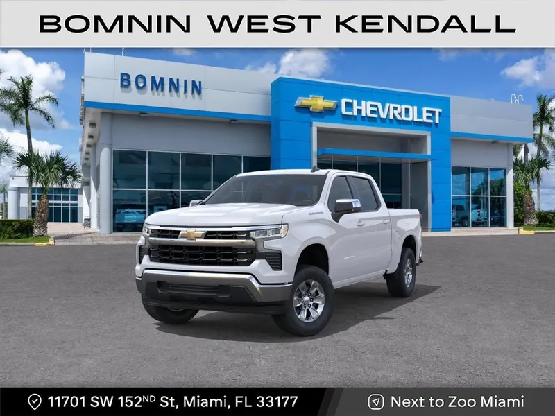 2026 Chevrolet Silverado 1500 LT in Summit White — front three-quarter view