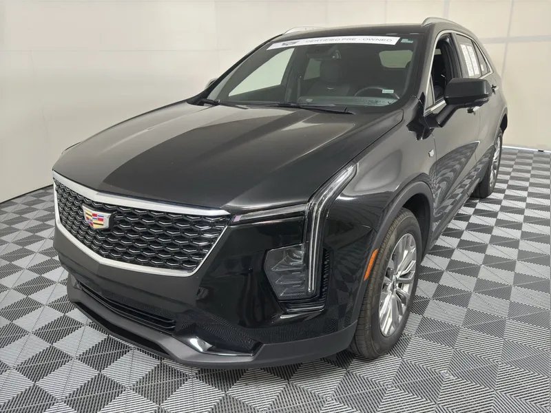 2025 Cadillac XT4 Premium Luxury in Stellar Black Metallic — front three-quarter view