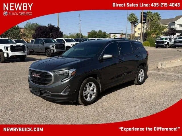 2020 GMC Terrain SLE in Graphite Gray Metallic — front three-quarter view