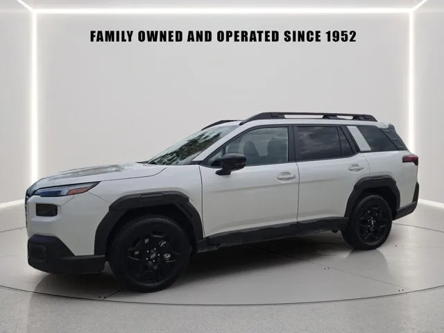 2026 Subaru Outback Limited in Crystal White Pearl — front three-quarter view