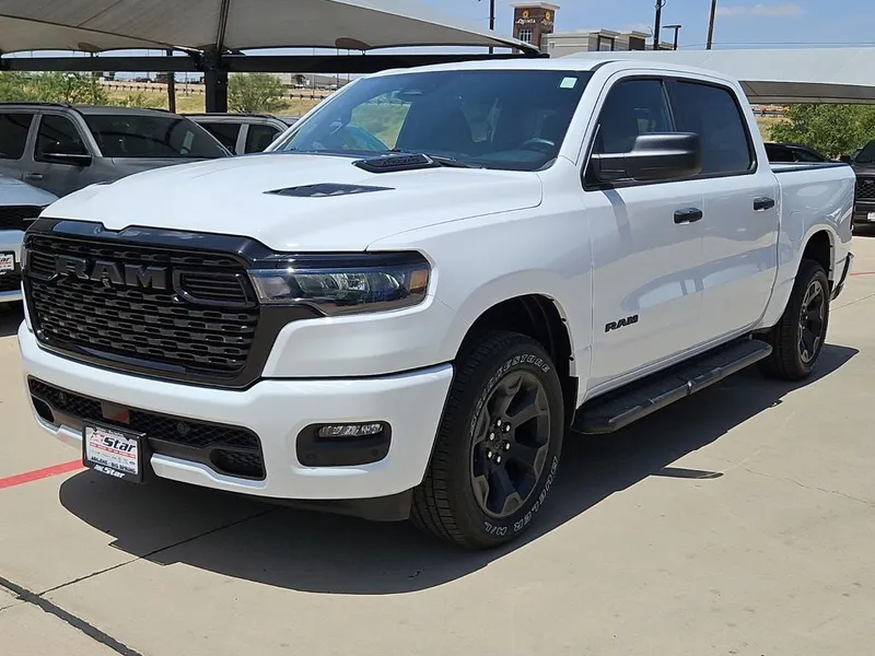 2026 RAM 1500 Express in Bright White Clearcoat — front three-quarter view