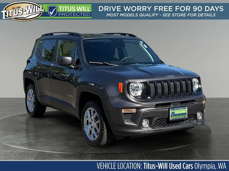 2020 Jeep Renegade Latitude in Granite Crystal Metallic Clearcoat — front three-quarter view