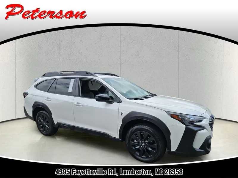 2024 Subaru Outback Onyx Edition XT in Crystal White Pearl — front three-quarter view