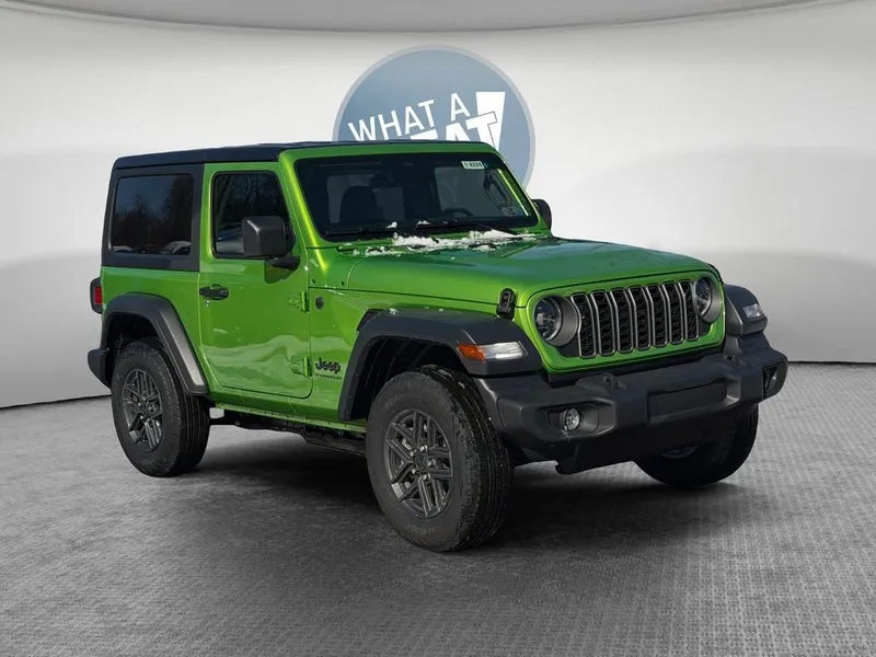 2026 Jeep Wrangler WRANGLER 2-DOOR SPORT S in Mojito Clear-Coat Exterior Paint — front three-quarter view