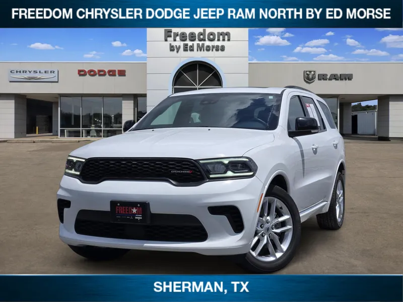 2024 Dodge Durango GT Plus in White Knuckle Clearcoat — front three-quarter view