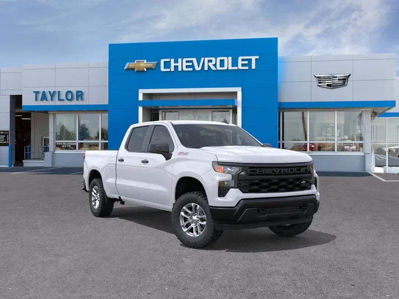 2026 Chevrolet Silverado 1500 WT in Summit White — front three-quarter view