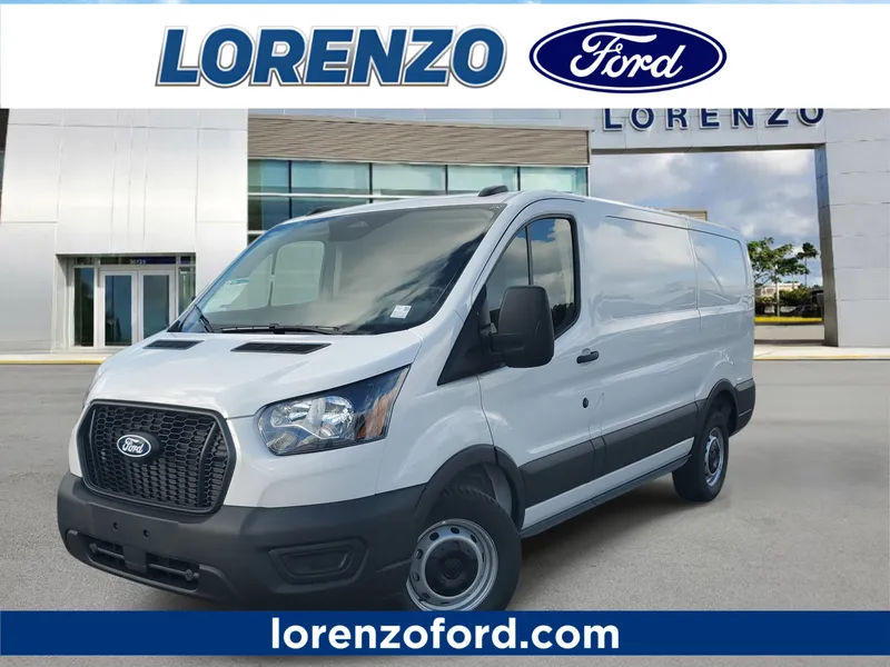 2026 Ford Transit Cargo Van LR in Oxford White — front three-quarter view
