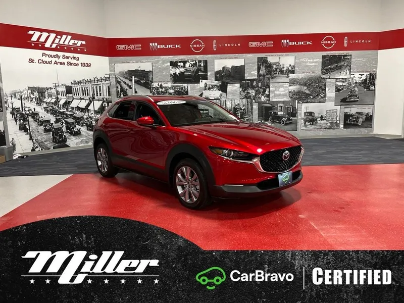 2023 Mazda Mazda CX-30 2.5 S Premium Package CarBravo Certified in Soul Red Crystal Metallic — front three-quarter view