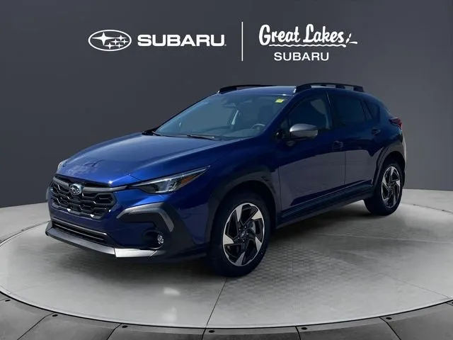 2026 Subaru CROSSTREK Limited in Sapphire Blue Pearl — front three-quarter view