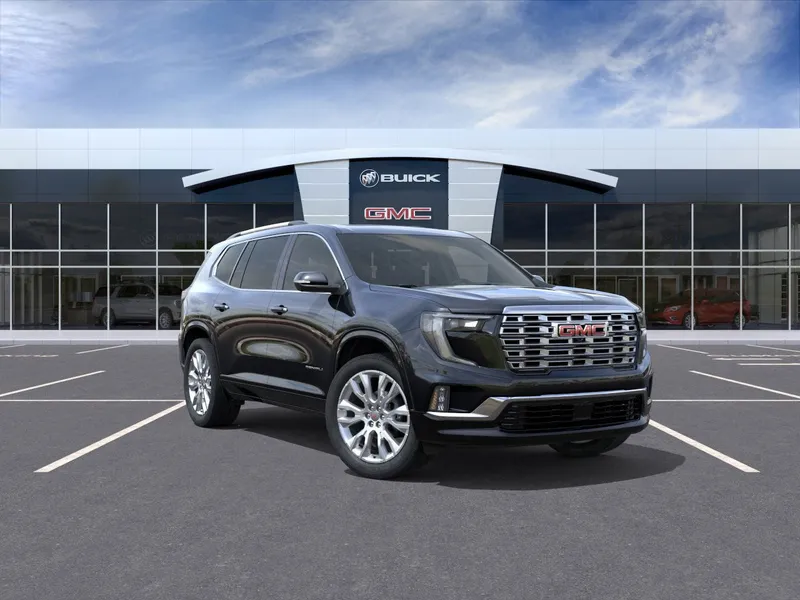 2026 GMC Acadia Denali in Ebony Twilight Metallic — front three-quarter view