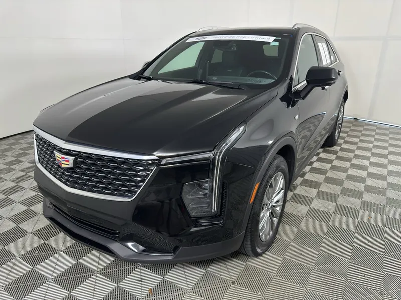 2025 Cadillac XT4 Premium Luxury in Stellar Black Metallic — front three-quarter view
