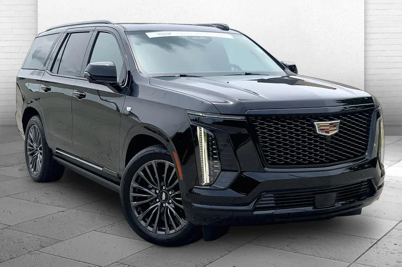 2025 Cadillac Escalade Sport Platinum in Black Raven — front three-quarter view