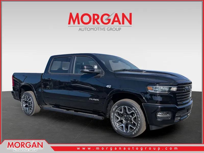 2026 Ram 1500 Laramie in Black — front three-quarter view