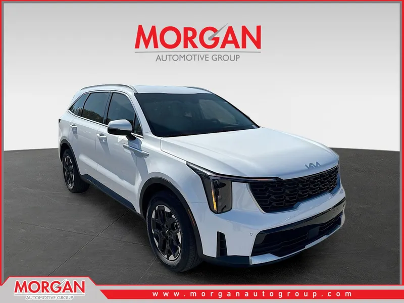 2026 Kia Sorento S in Glacial White Pearl — front three-quarter view