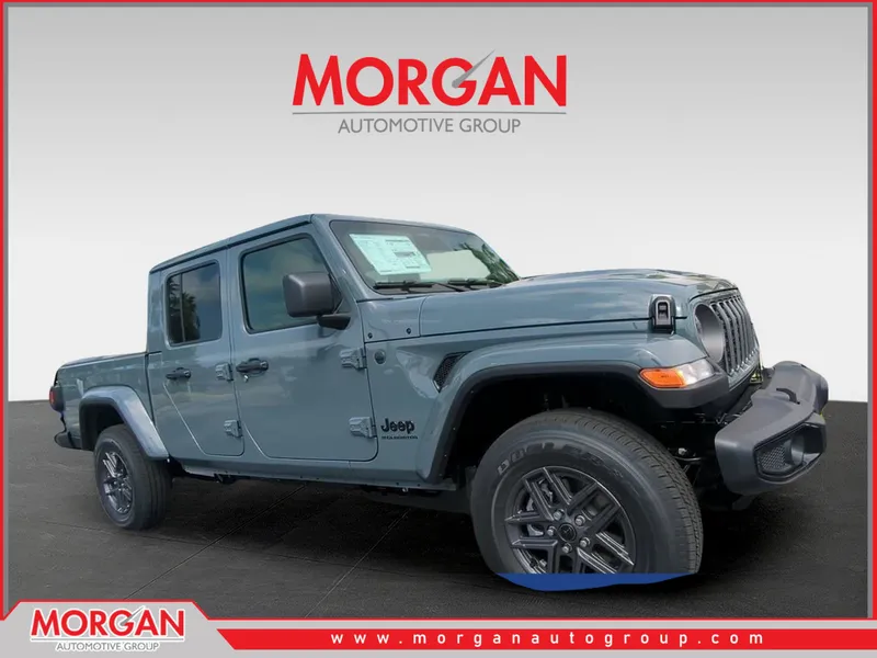 2026 Jeep Gladiator Sport S in Gray — front three-quarter view