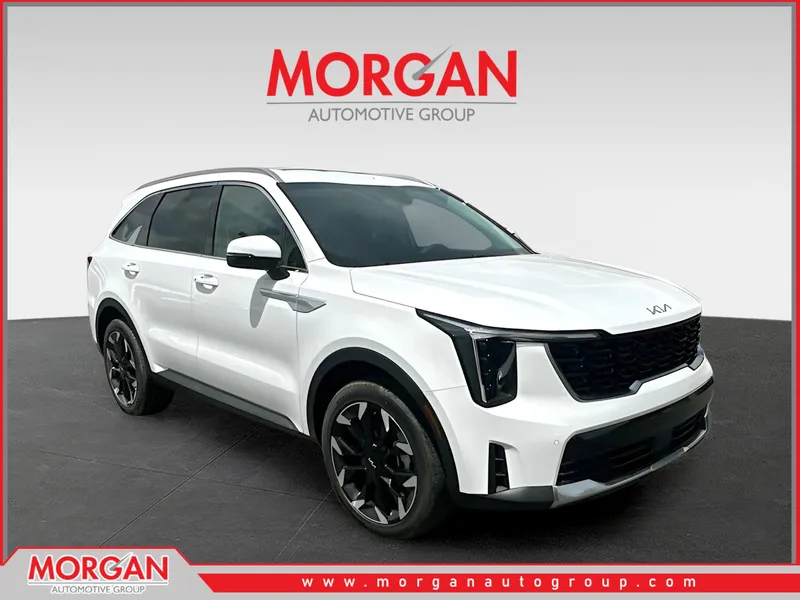 2026 Kia Sorento EX in White — front three-quarter view