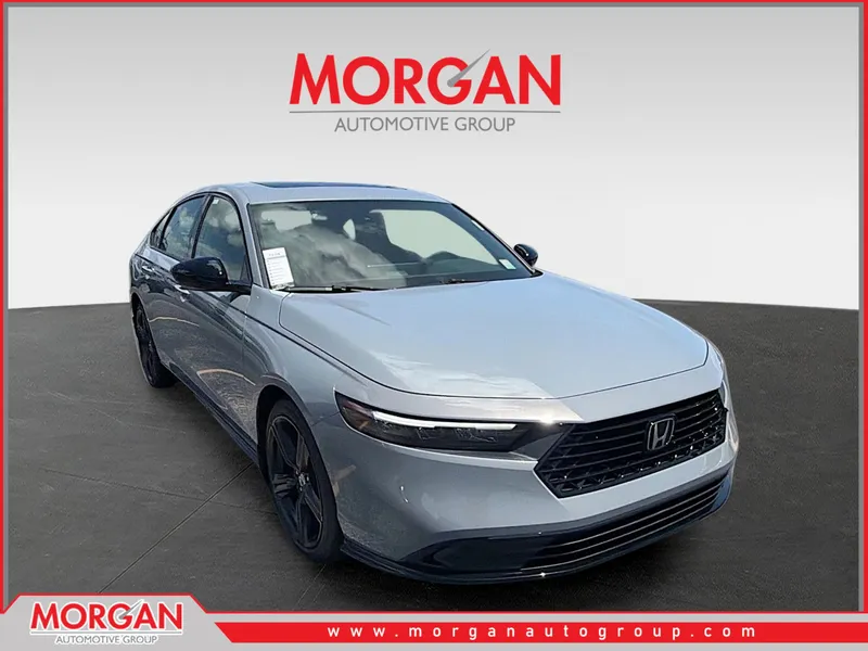 2026 Honda Accord Hybrid Sport-L in Urban Gray Pearl — front three-quarter view
