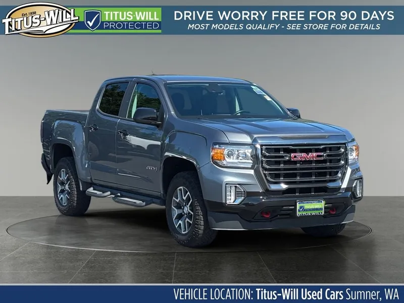 2021 GMC Canyon AT4 w/Leather in Satin — front three-quarter view