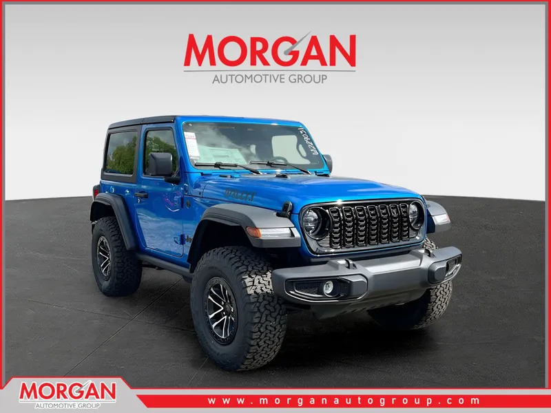 2026 Jeep Wrangler Willys in Blue — front three-quarter view