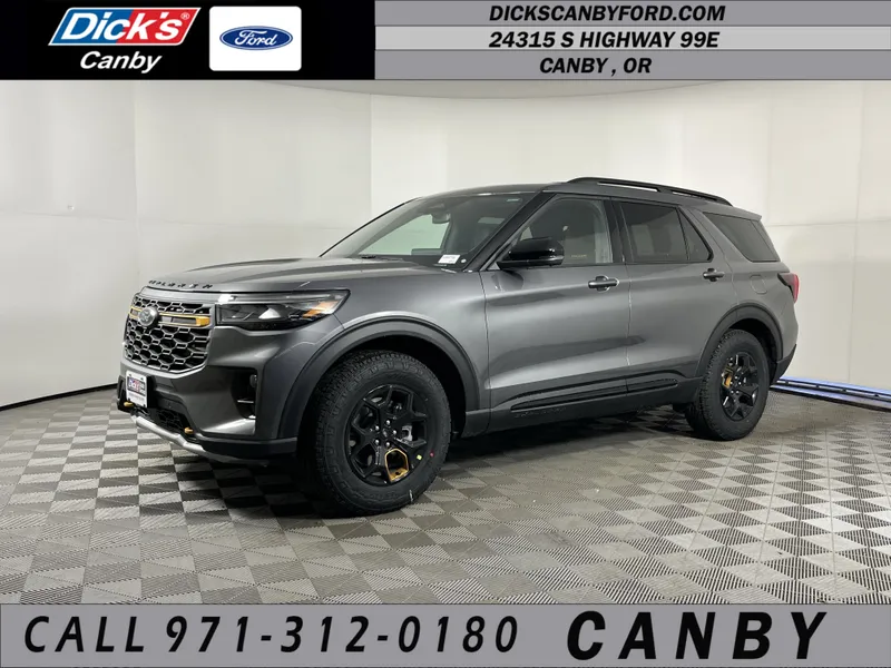 2026 Ford Explorer Tremor in Carbonized Gray Metallic — front three-quarter view