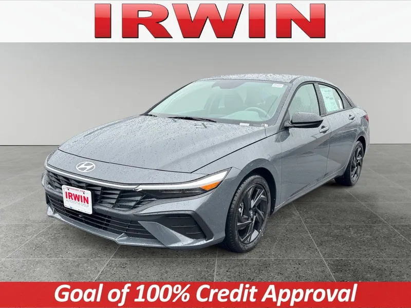 2026 Hyundai Elantra SEL Sport in Gray — front three-quarter view