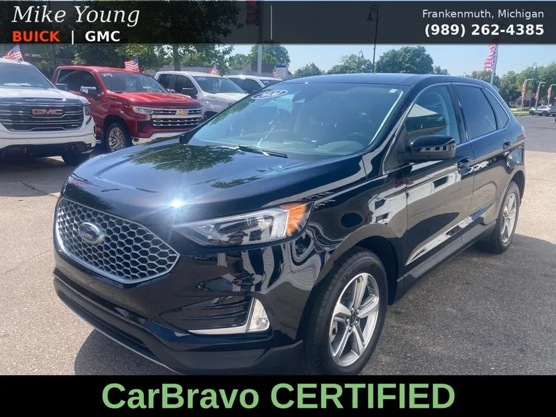 2023 Ford Edge SEL in Black — front three-quarter view