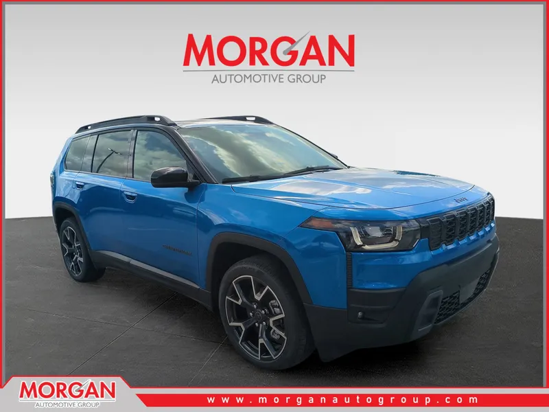 2026 Jeep Cherokee Overland in Blue — front three-quarter view