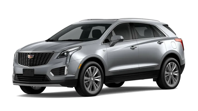 2026 Cadillac XT5 Premium Luxury in Argent Silver Metallic — front three-quarter view