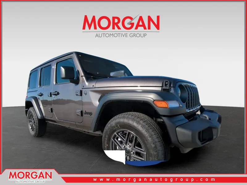 2026 Jeep Wrangler Sport S in Beige — front three-quarter view