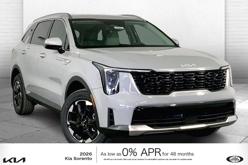 2026 Kia Sorento S in Wolf Gray — front three-quarter view