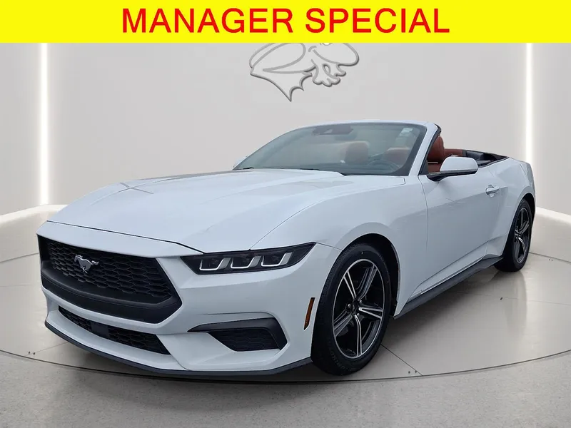 2024 Ford Mustang EcoBoost Premium in Oxford White — front three-quarter view