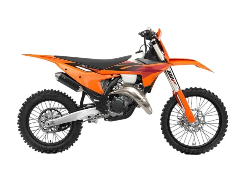 2027 KTM 125 XC — front three-quarter view