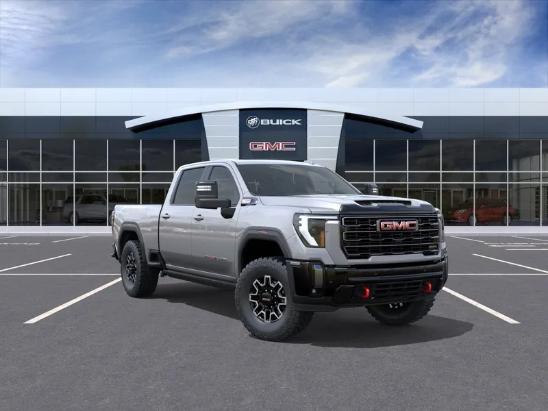 2026 GMC Sierra 2500 HD AT4X in Sterling Metallic — front three-quarter view