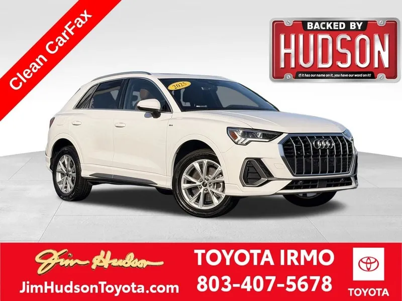 2025 Audi Q3 Premium S Line quattro in Arkona White — front three-quarter view