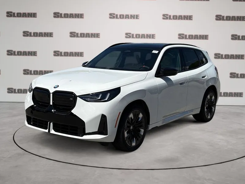 2026 BMW X3 M50 xDrive in Alpine White — front three-quarter view