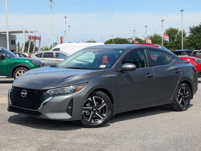 2024 Nissan Sentra SV in Gray — front three-quarter view