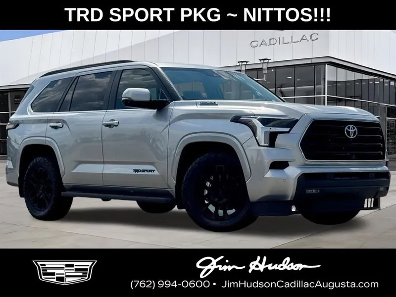 2024 Toyota Sequoia SR5 in Celestial Silver Metallic — front three-quarter view