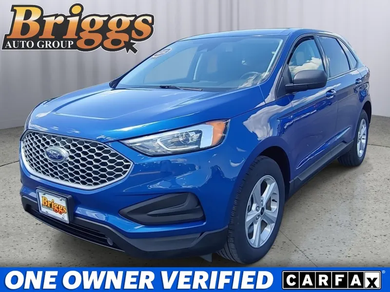 2024 Ford Edge SE in Atlas Blue Metallic — front three-quarter view