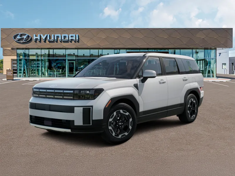 2026 Hyundai SANTA FE SE FWD in Serenity White — front three-quarter view