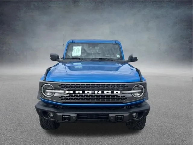 2023 Ford Bronco Badlands in Velocity Blue Metallic — front three-quarter view