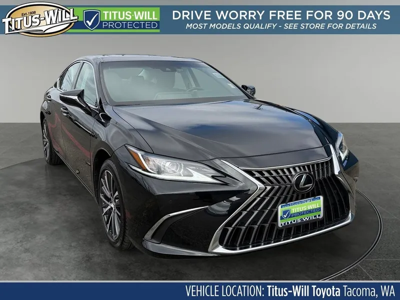2023 Lexus ES 250 in Caviar — front three-quarter view