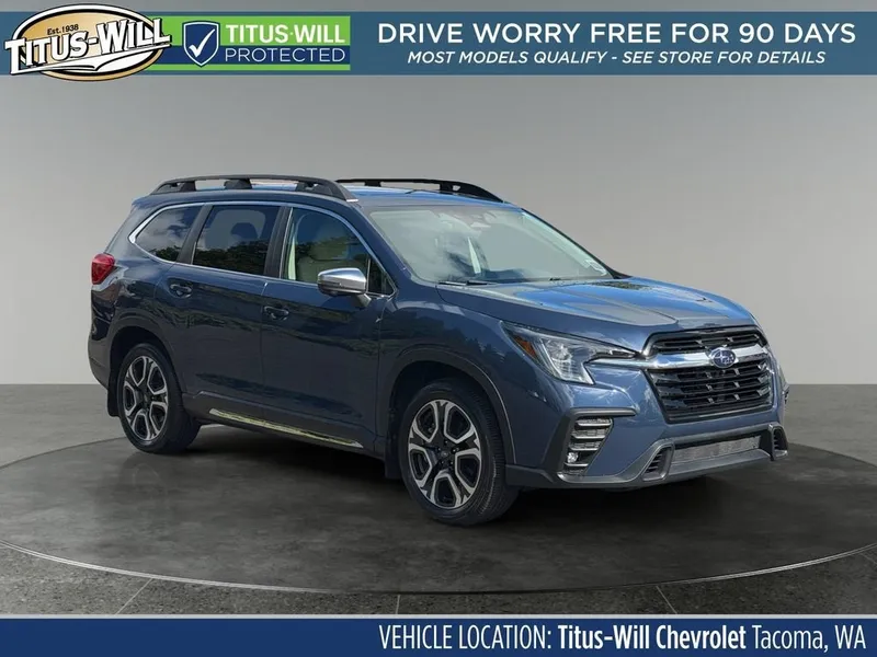 2023 Subaru Ascent Limited 7-Passenger in Blue — front three-quarter view