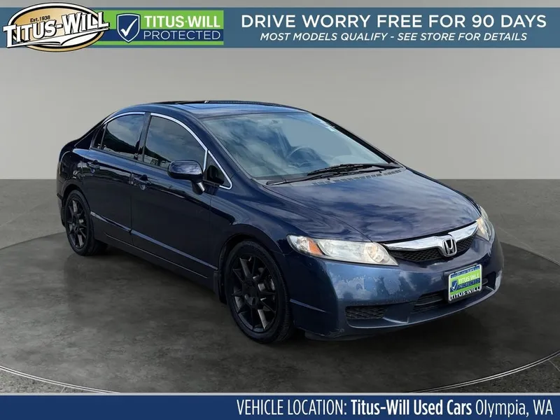 2009 Honda Civic EX in Blue — front three-quarter view