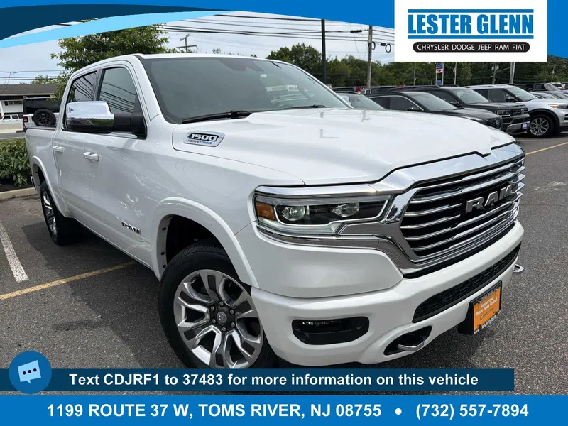2024 RAM 1500 Longhorn in Ivory White Tri-Coat Pearlcoat — front three-quarter view