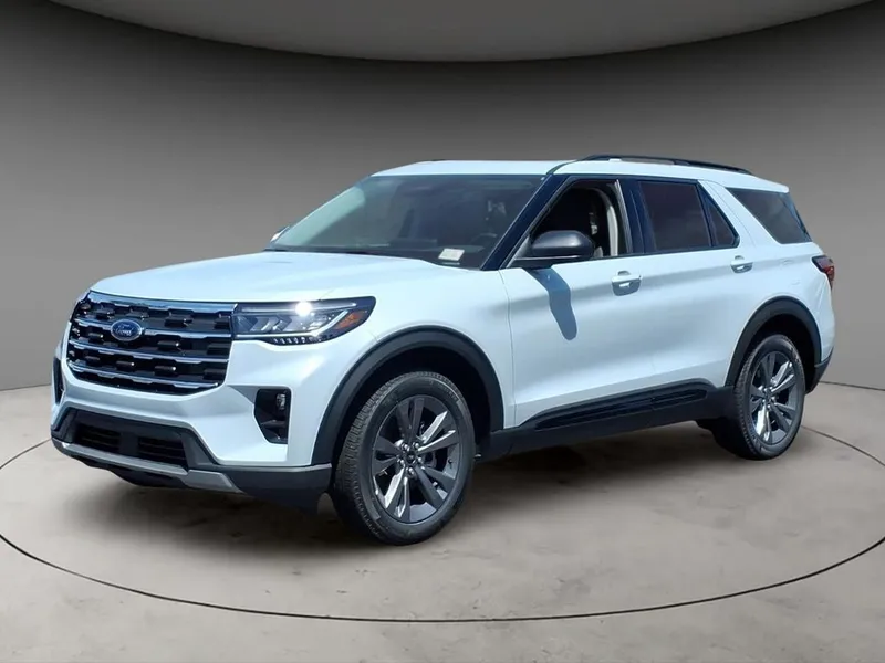 2026 Ford Explorer Active in White Metallic — front three-quarter view