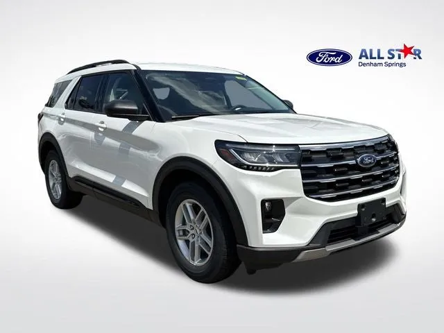 2026 Ford Explorer Active in White Metallic — front three-quarter view